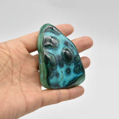 Malacolla Malachite Chrysocolla Polished Crystal Freeform from Congo - 194 grams - 1 Count - #03