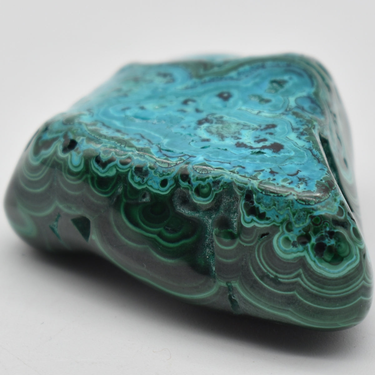 Malacolla Malachite Chrysocolla Polished Crystal Freeform from Congo - 126 grams - 1 Count - #08