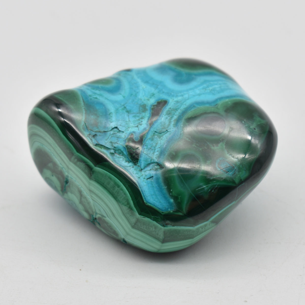 Malacolla Malachite Chrysocolla Polished Crystal Freeform from Congo - 152 grams - 1 Count - #13