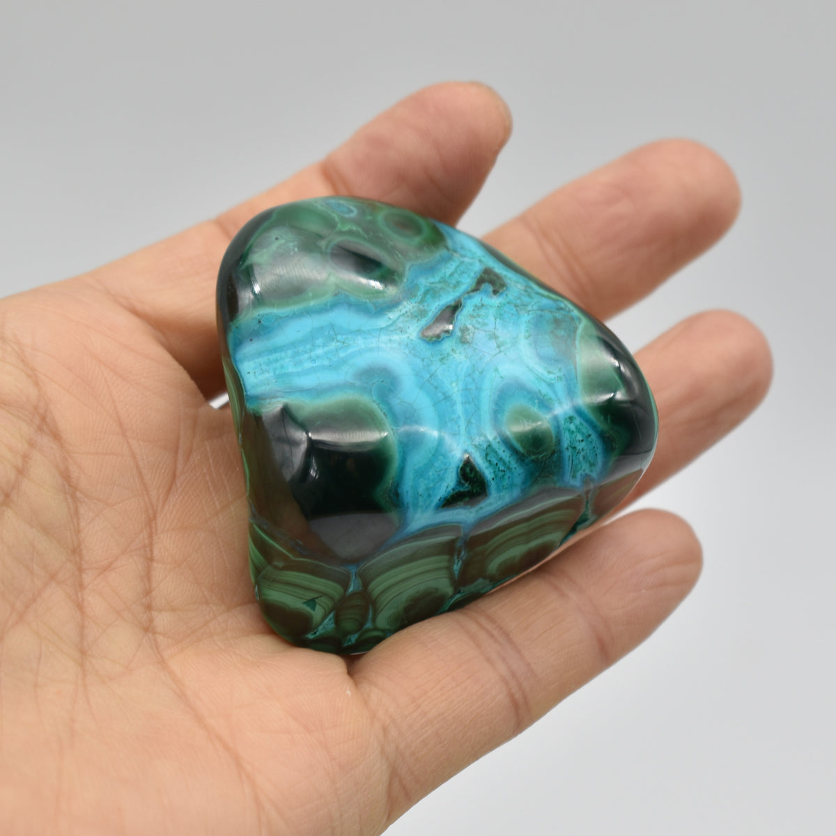 Malacolla Malachite Chrysocolla Polished Crystal Freeform from Congo - 152 grams - 1 Count - #13