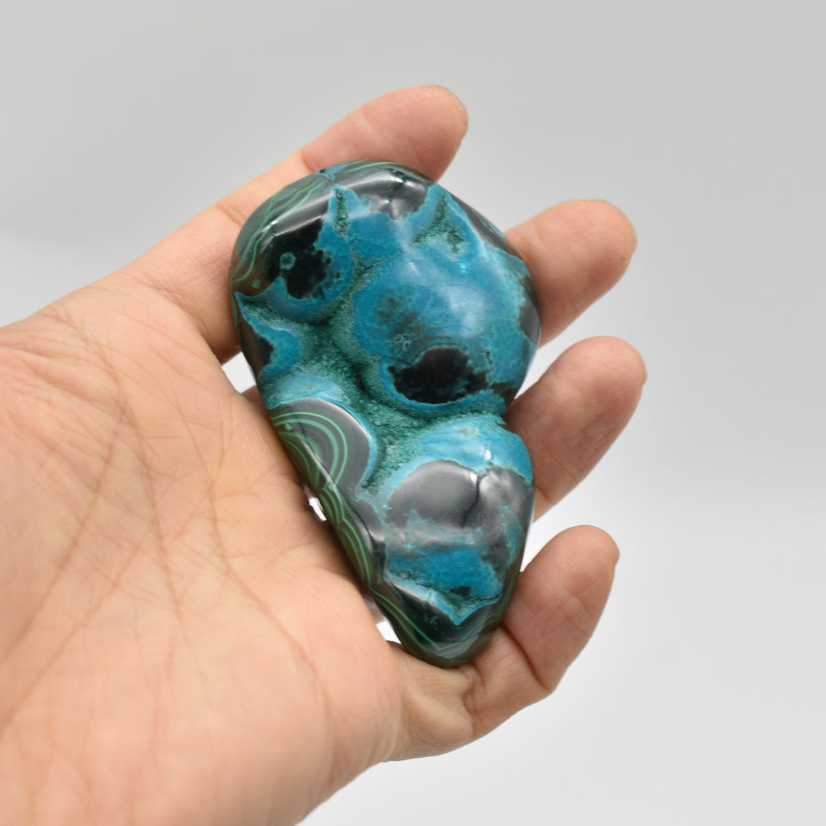 Malacolla Malachite Chrysocolla Polished Crystal Freeform from Congo - 139 grams - 1 Count - #17
