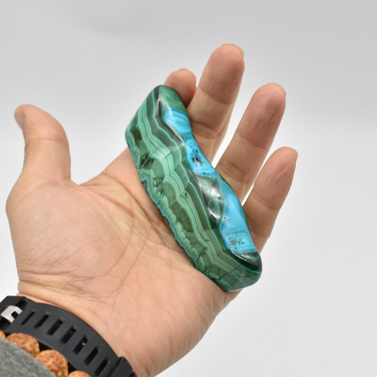 Malacolla Malachite Chrysocolla Polished Crystal Freeform from Congo - 154 grams - 1 Count - #22