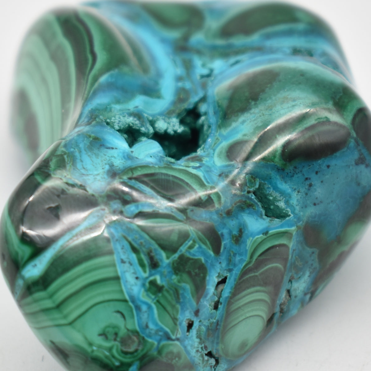 Malacolla Malachite Chrysocolla Polished Crystal Freeform from Congo - 101 grams - 1 Count - #26