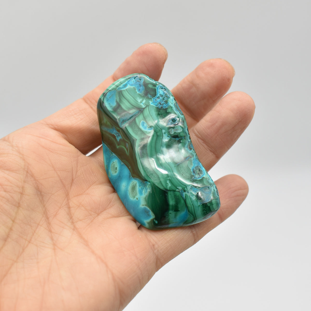 Malacolla Malachite Chrysocolla Polished Crystal Freeform from Congo - 109 grams - 1 Count - #28