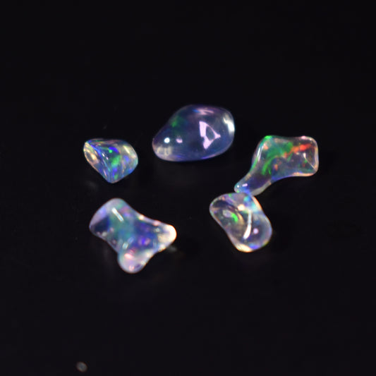 Mexican Polished Fire Contraluz Opal Chips, Stones - 5 Count - 2.1ct - #16
