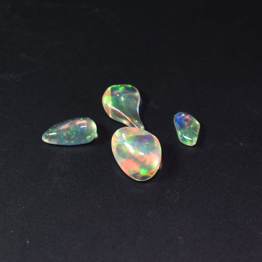 Mexican Polished Fire Contraluz Opal Chips, Stones - 4 Count - 1.75ct - #19