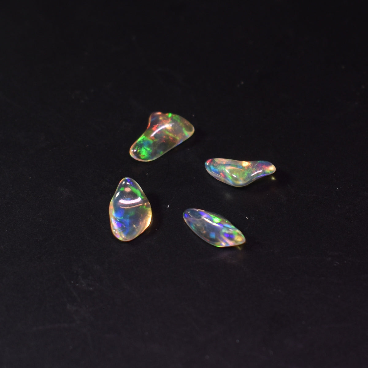 Mexican Polished Fire Contraluz Opal Chips, Stones - 4 Count - 1.5ct - #20