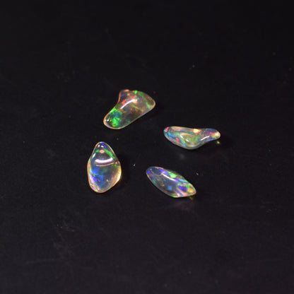 Mexican Polished Fire Contraluz Opal Chips, Stones - 4 Count - 1.5ct - #20