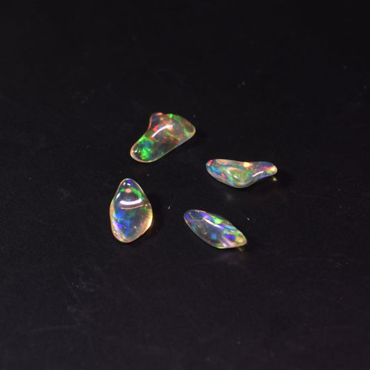 Mexican Polished Fire Contraluz Opal Chips, Stones - 4 Count - 1.5ct - #20