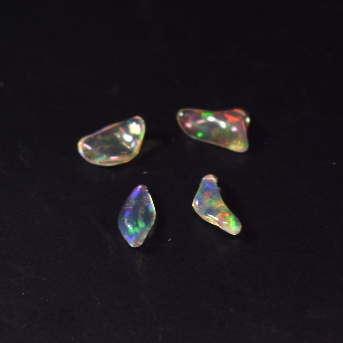 Mexican Polished Fire Contraluz Opal Chips, Stones - 4 Count - 1.5ct - #20