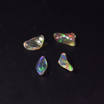 Mexican Polished Fire Contraluz Opal Chips, Stones - 4 Count - 1.5ct - #20