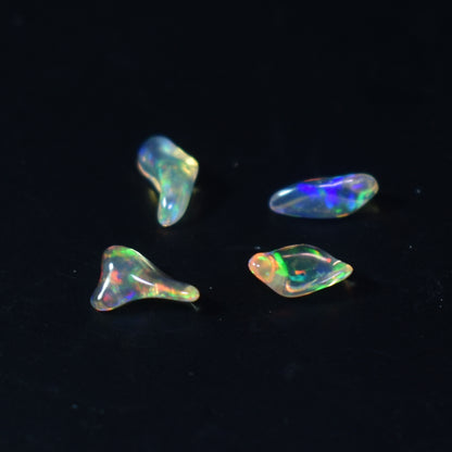 Mexican Polished Fire Contraluz Opal Chips, Stones - 4 Count - 1.5ct - #20
