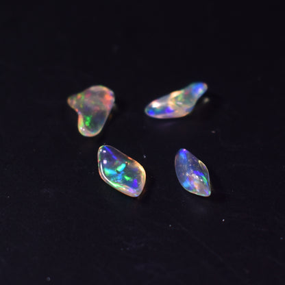 Mexican Polished Fire Contraluz Opal Chips, Stones - 4 Count - 1.5ct - #20