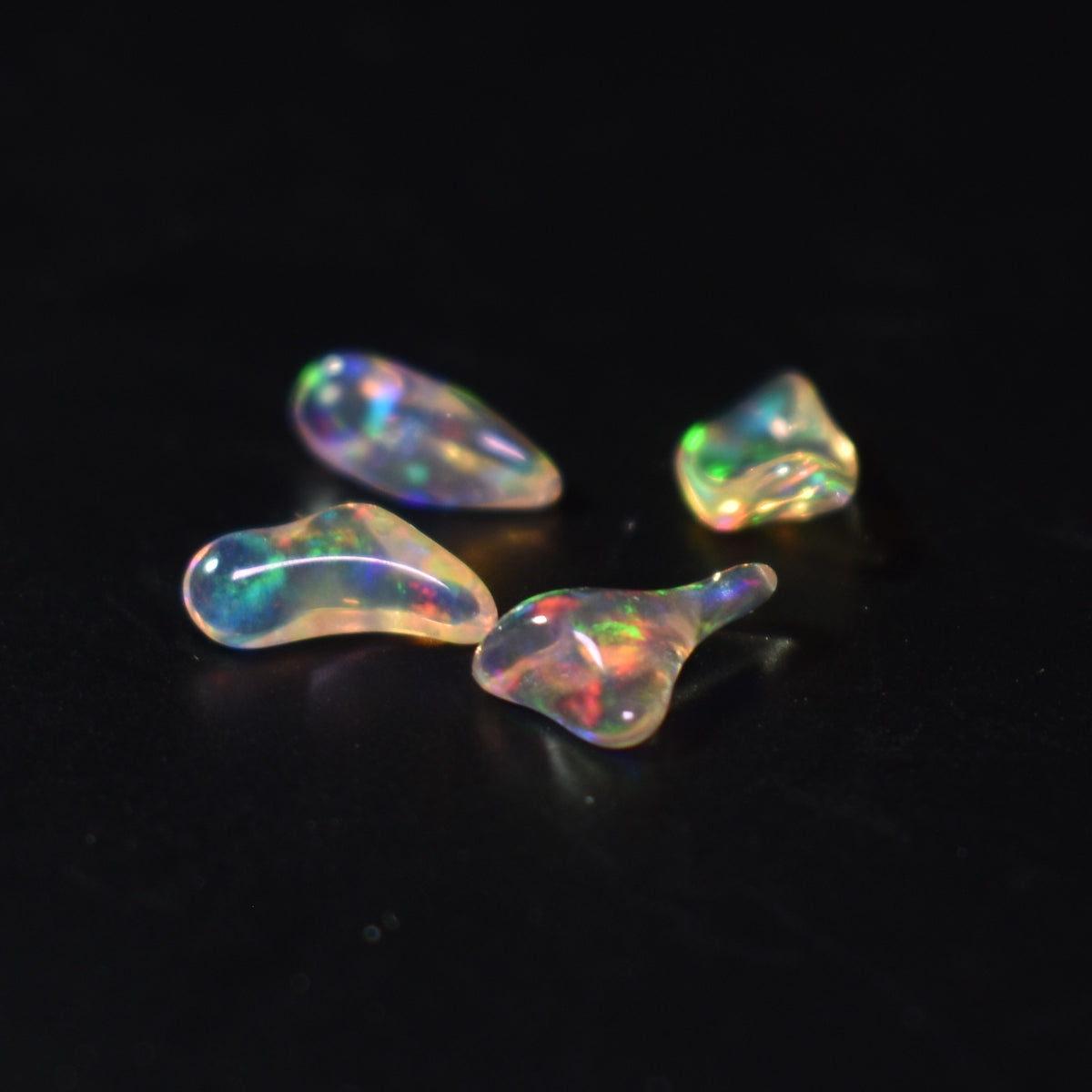 Mexican Polished Fire Contraluz Opal Chips, Stones - 4 Count - 1.5ct - #20