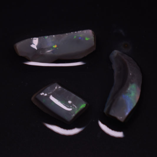 Mintabie Black Raw Rough Opals - 3 Count - Specimen from South Australia, 13.3ct weight #31