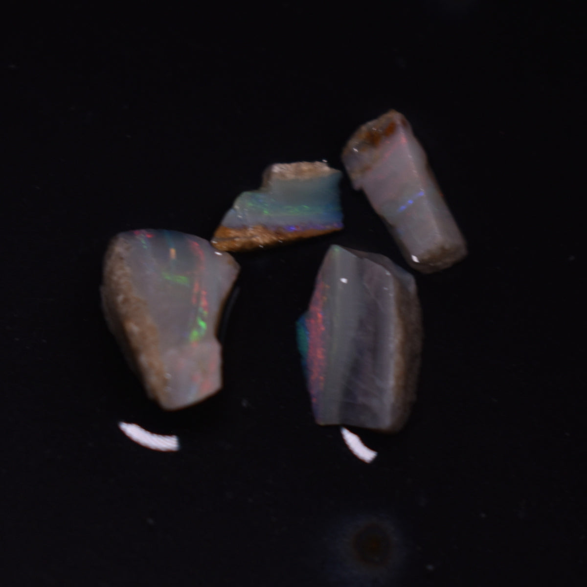 Mintabie Black Raw Rough Opals - 4 Count - Specimen from South Australia, 8.6ct weight #37