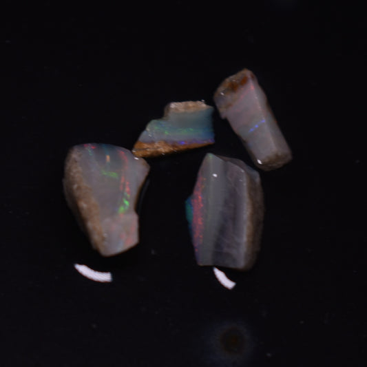 Mintabie Black Raw Rough Opals - 4 Count - Specimen from South Australia, 8.6ct weight #37