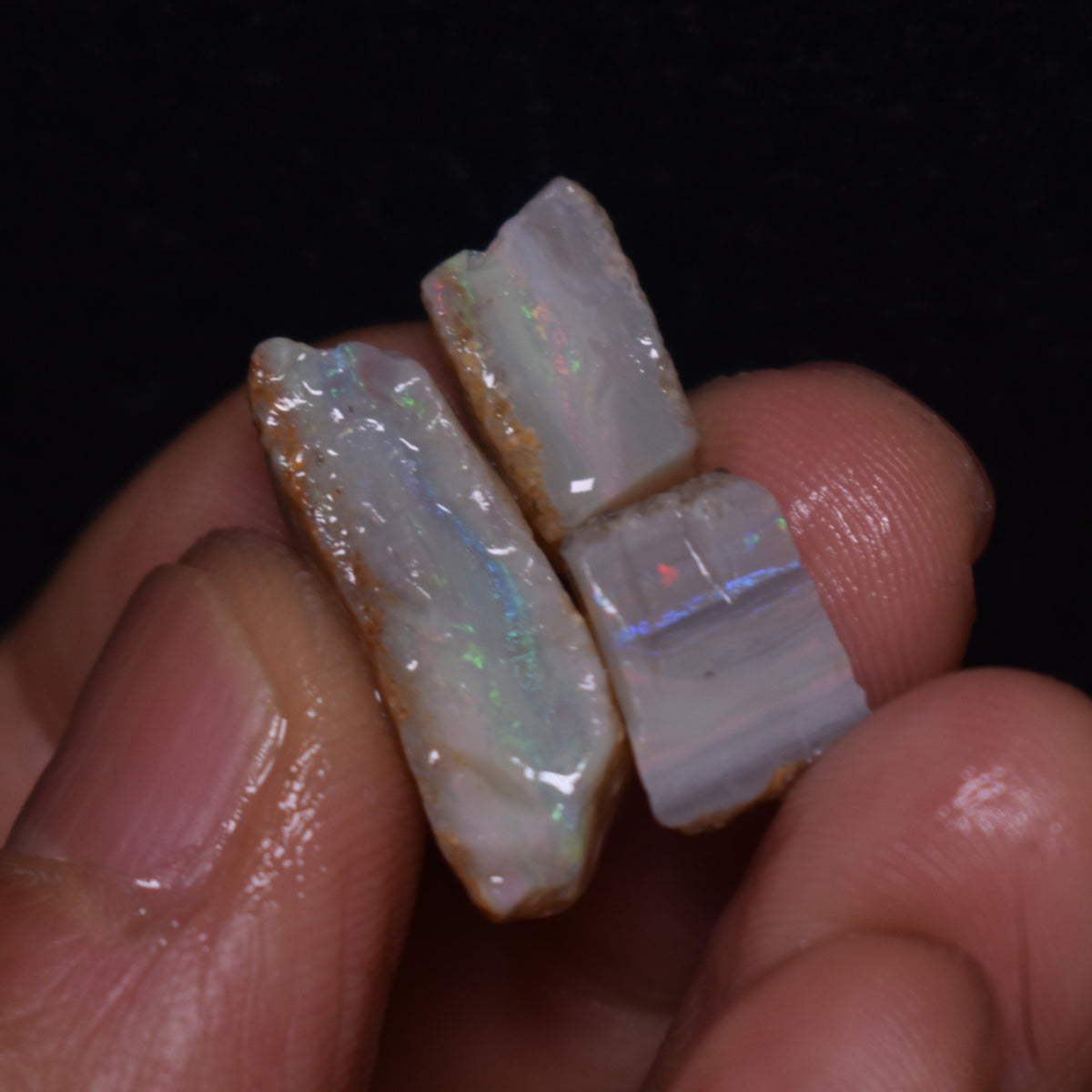 Mintabie Semi-Black Raw Rough Opals - 3 Count - Specimen from South Australia, 20.25ct weight #44