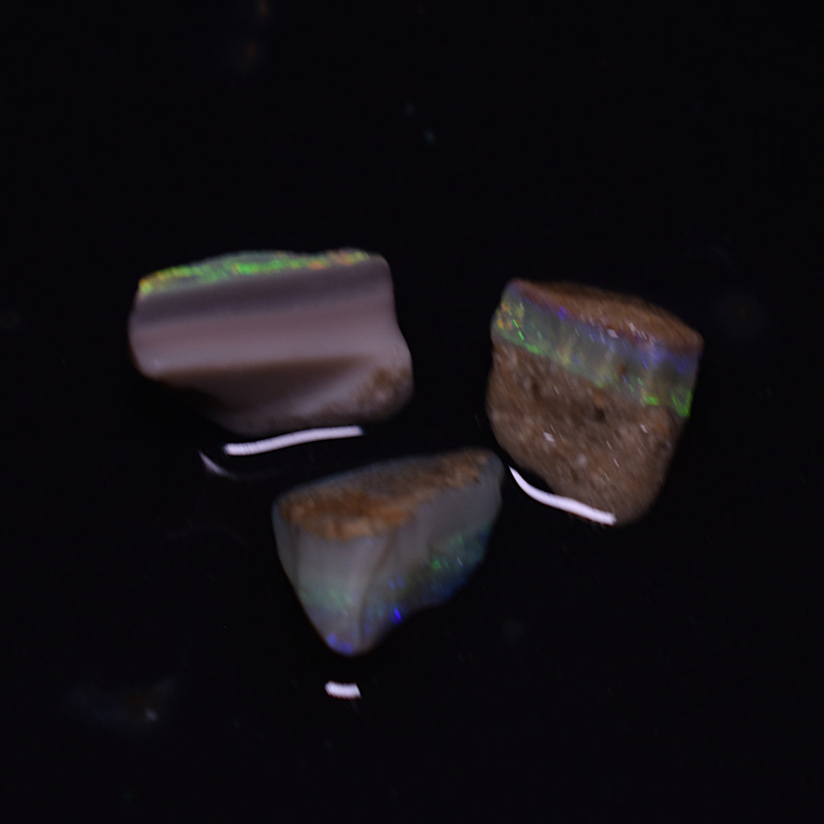 Mintabie Semi-Black Raw Rough Opals - 3 Count - Specimen from South Australia, 20ct weight #50