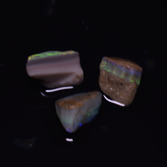 Mintabie Semi-Black Raw Rough Opals - 3 Count - Specimen from South Australia, 20ct weight #50