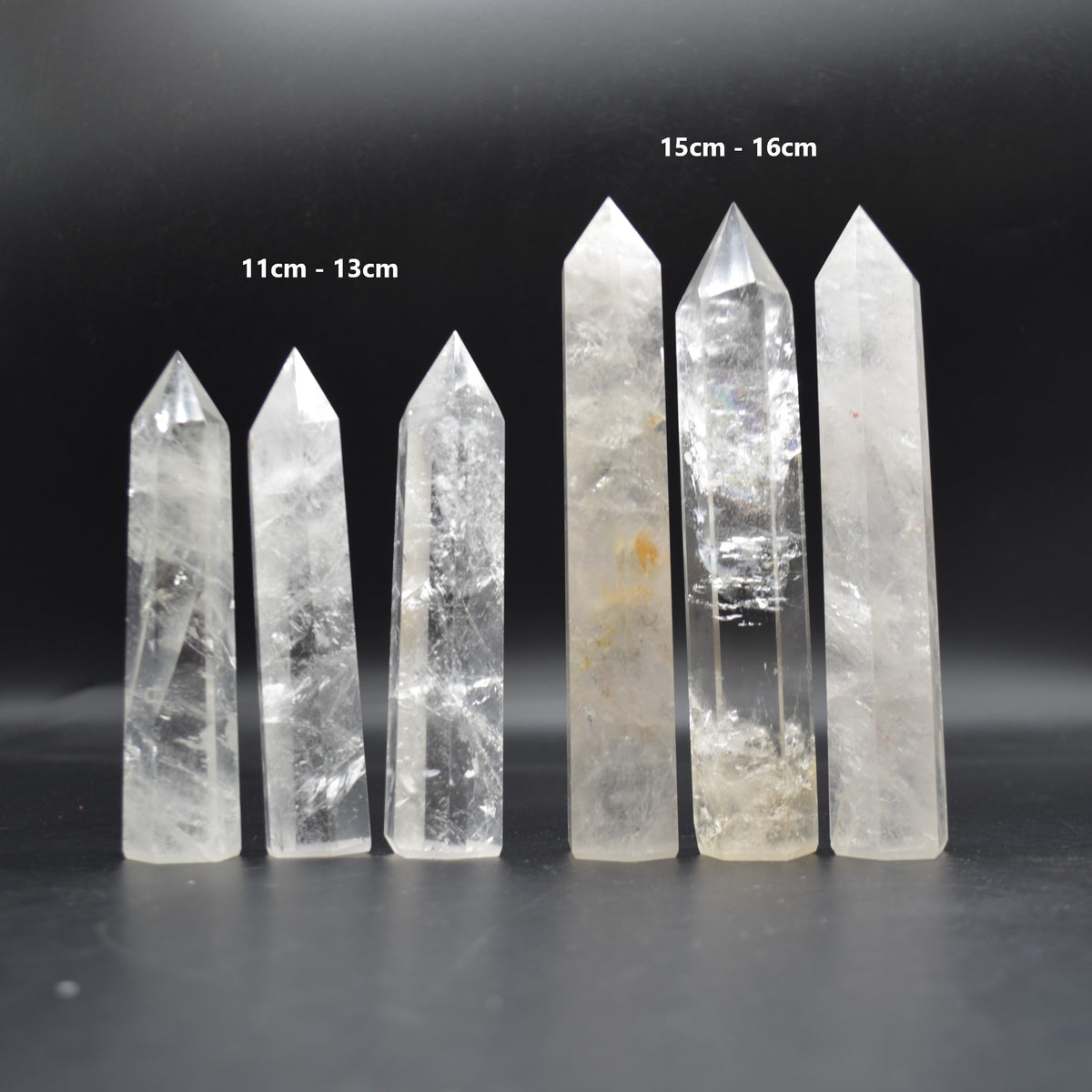 Clear Quartz Crystal Point, Tower, Wand - 1 Count - choose from 10 sizes