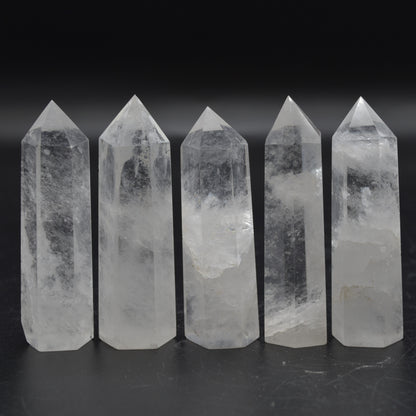 Clear Quartz Crystal Point, Tower, Wand - 1 Count - choose from 10 sizes