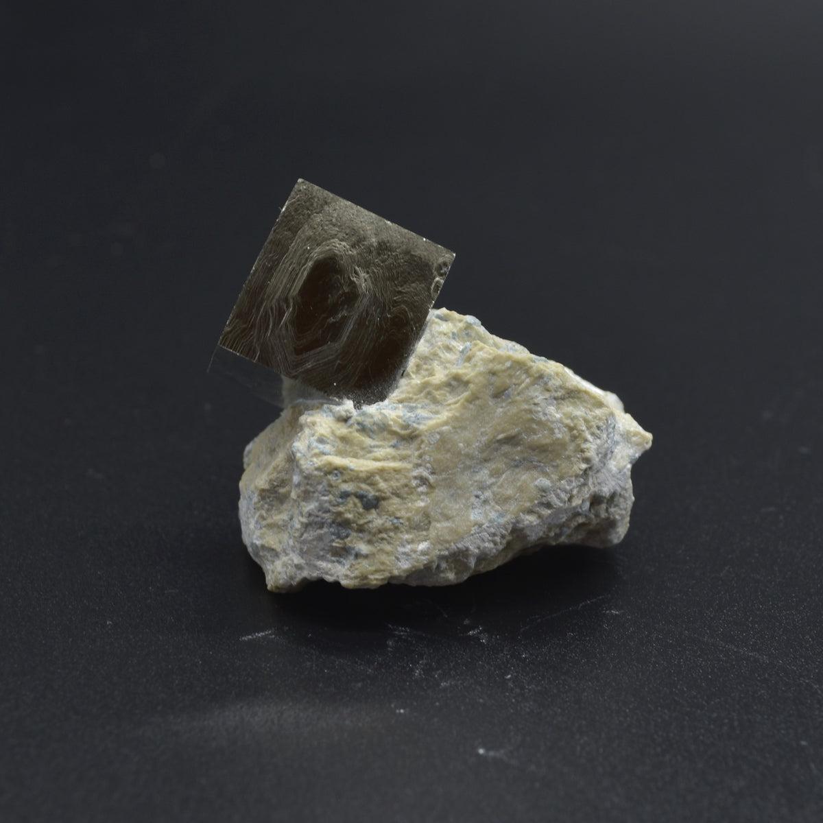 Pyrite Natural Crystal Cube Cluster in Basalt from Navajun, Spain, Fools Gold 64 grams #02