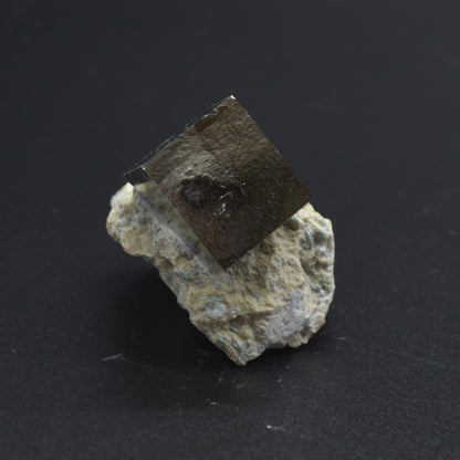 Pyrite Natural Crystal Cube Cluster in Basalt from Navajun, Spain, Fools Gold 64 grams #02