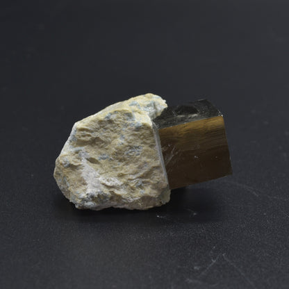 Pyrite Natural Crystal Cube Cluster in Basalt from Navajun, Spain, Fools Gold 64 grams #02