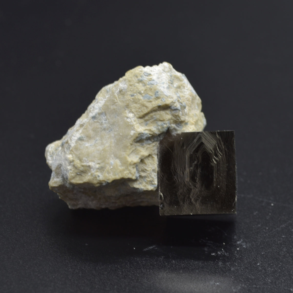 Pyrite Natural Crystal Cube Cluster in Basalt from Navajun, Spain, Fools Gold 64 grams #02