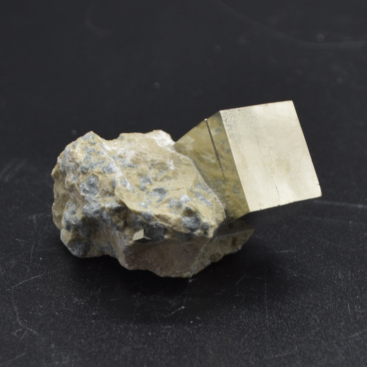 Pyrite Natural Double Crystal Cube Cluster in Basalt from Navajun, Spain, Fools Gold, 58 grams #16