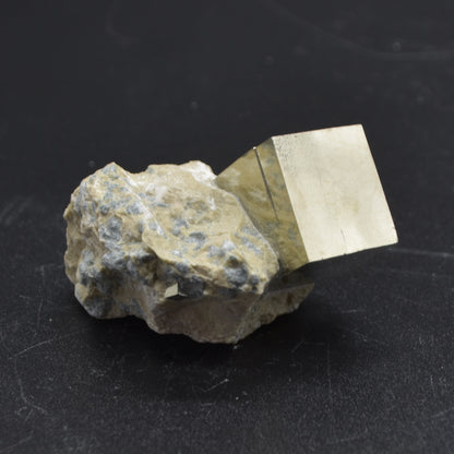 Pyrite Natural Double Crystal Cube Cluster in Basalt from Navajun, Spain, Fools Gold, 58 grams #16