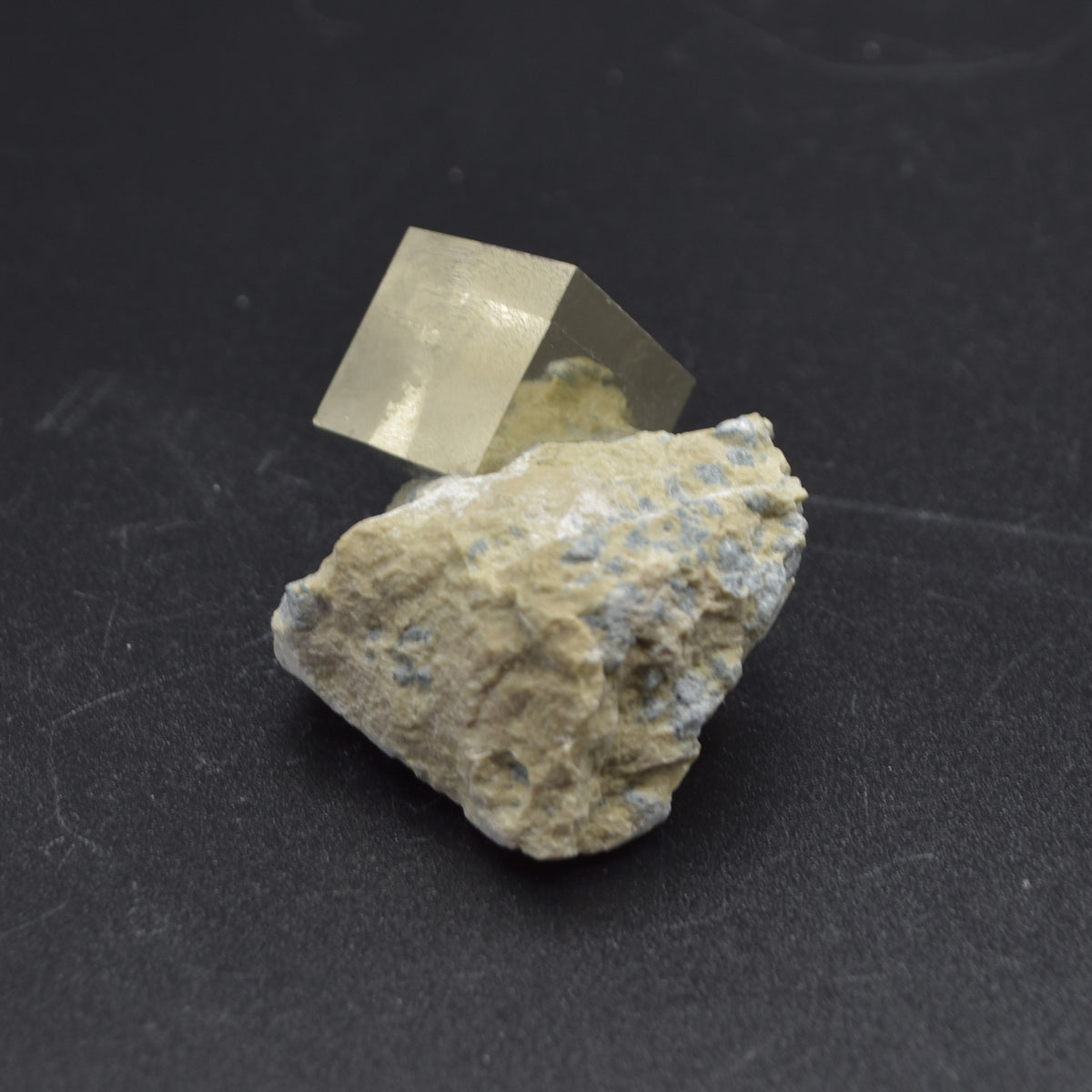 Pyrite Natural Double Crystal Cube Cluster in Basalt from Navajun, Spain, Fools Gold, 58 grams #16