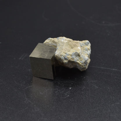 Pyrite Natural Double Crystal Cube Cluster in Basalt from Navajun, Spain, Fools Gold, 58 grams #16