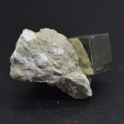 Pyrite Natural Crystal Cube Cluster in Basalt from Navajun, Spain, Fools Gold, 56 grams #18