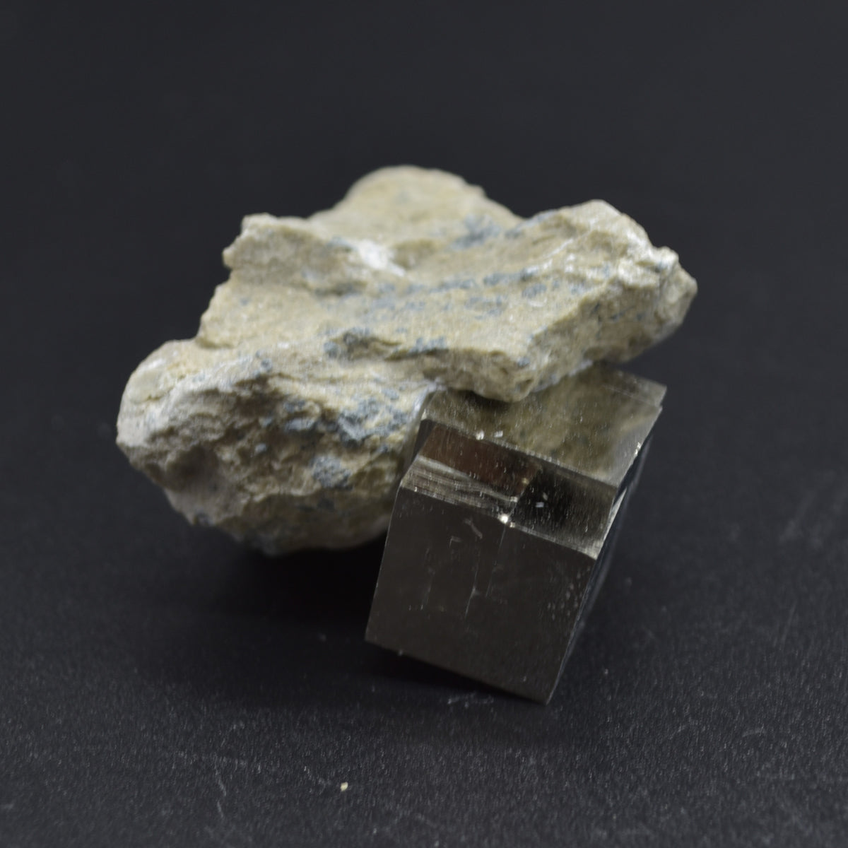 Pyrite Natural Crystal Cube Cluster in Basalt from Navajun, Spain, Fools Gold, 56 grams #18
