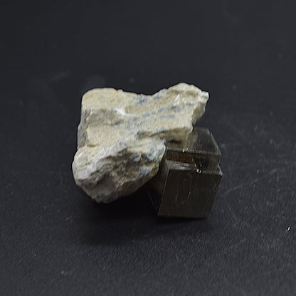 Pyrite Natural Crystal Cube Cluster in Basalt from Navajun, Spain, Fools Gold, 56 grams #18