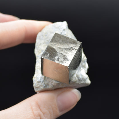 Pyrite Natural Crystal Cube Cluster in Basalt from Navajun, Spain, Fools Gold, 81 grams #21