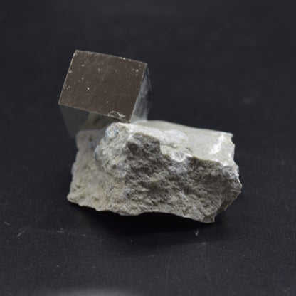 Pyrite Natural Crystal Cube Cluster in Basalt Matrix from Navajun, Spain, Fools Gold, 64 grams #22