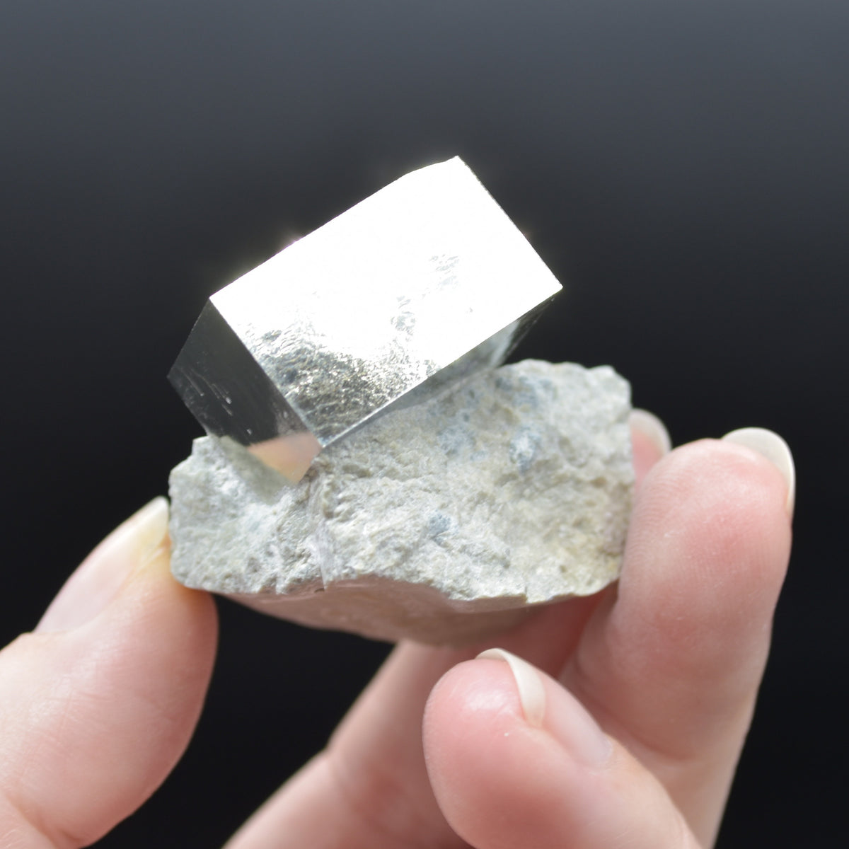 Pyrite Natural Crystal Cube Cluster in Basalt Matrix from Navajun, Spain, Fools Gold, 64 grams #22