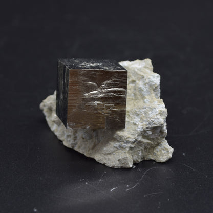 Pyrite Natural Crystal Cube Cluster in Basalt Matrix from Navajun, Spain, Fools Gold, 78 grams #25
