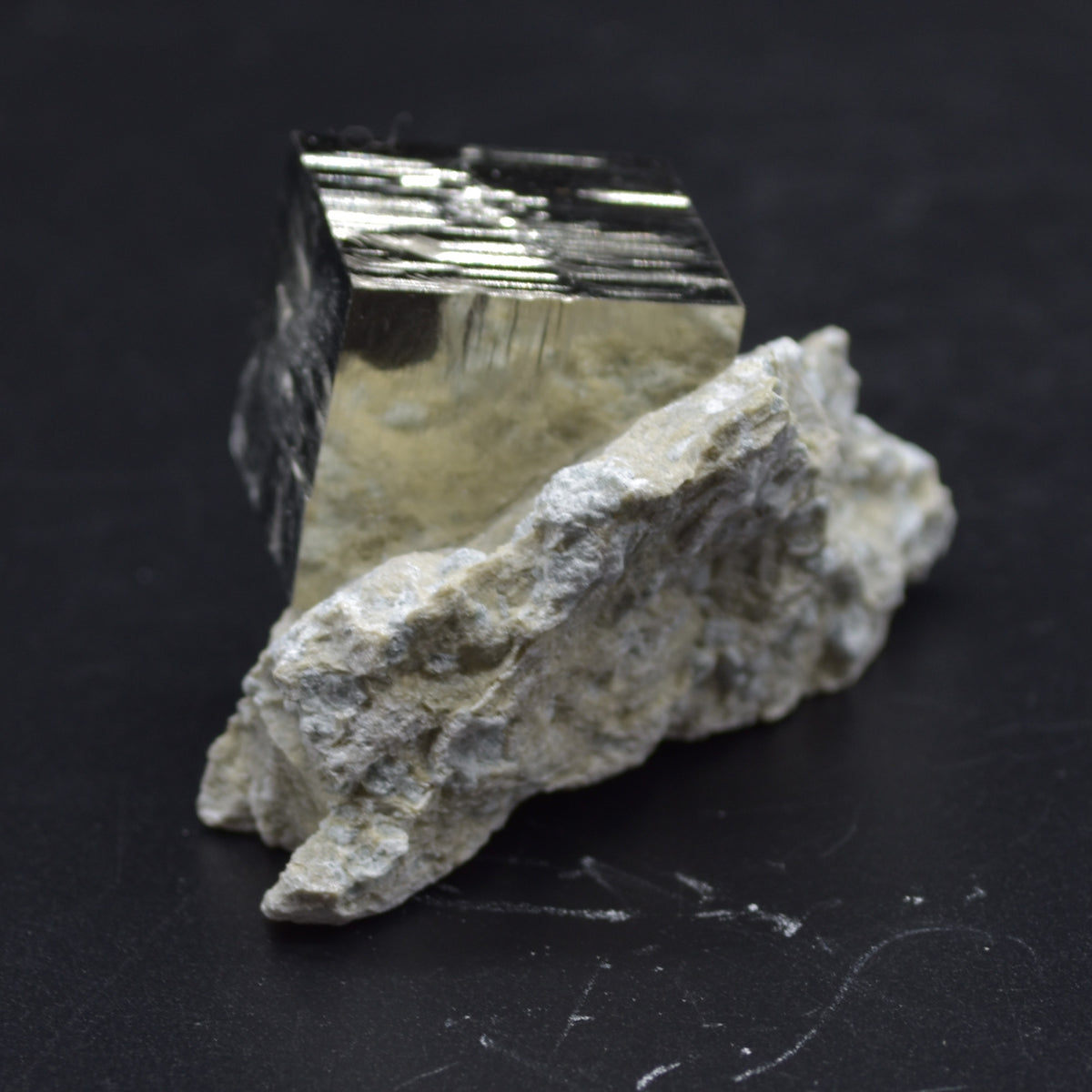 Pyrite Natural Crystal Cube Cluster in Basalt Matrix from Navajun, Spain, Fools Gold, 78 grams #25