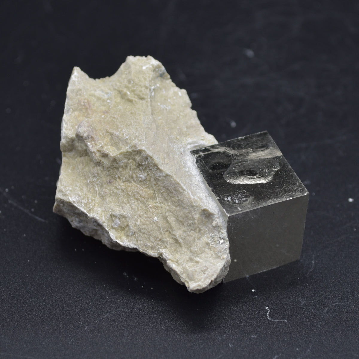 Pyrite Natural Crystal Cube Cluster in Basalt Matrix from Navajun, Spain, Fools Gold, 95 grams #26