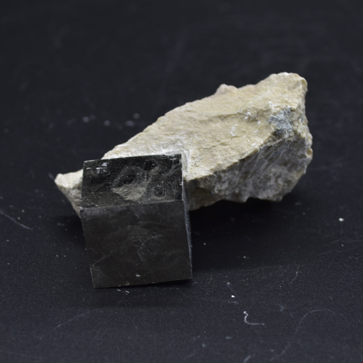 Pyrite Natural Crystal Cube Cluster in Basalt Matrix from Navajun, Spain, Fools Gold, 95 grams #26