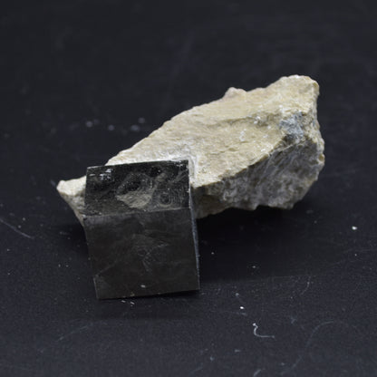 Pyrite Natural Crystal Cube Cluster in Basalt Matrix from Navajun, Spain, Fools Gold, 95 grams #26