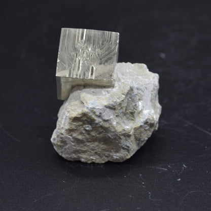 Pyrite Natural Crystal Cube Cluster in Basalt Matrix from Navajun, Spain, Fools Gold, 84 grams #28