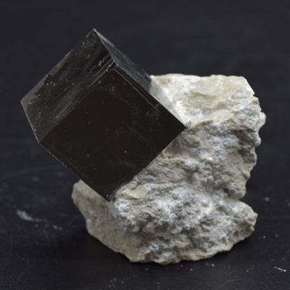 Pyrite Natural Crystal Cube Cluster in Basalt Matrix from Navajun, Spain, Fools Gold, 105 grams #29