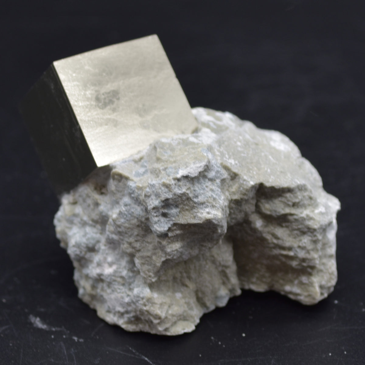 Pyrite Natural Crystal Cube Cluster in Basalt Matrix from Navajun, Spain, Fools Gold, 105 grams #29