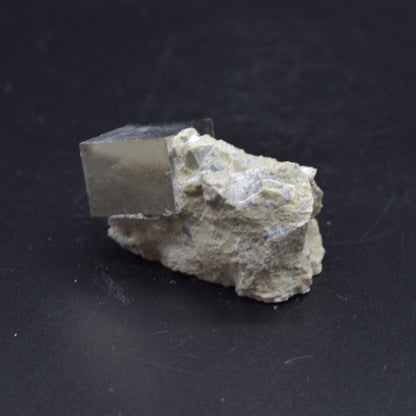 Pyrite Natural Crystal Cube Cluster in Basalt Matrix from Navajun, Spain, Fools Gold, 88 grams #31
