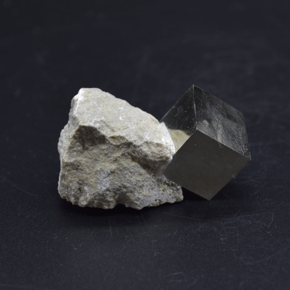 Pyrite Natural Crystal Cube Cluster in Basalt Matrix from Navajun, Spain, Fools Gold, 65 grams #38